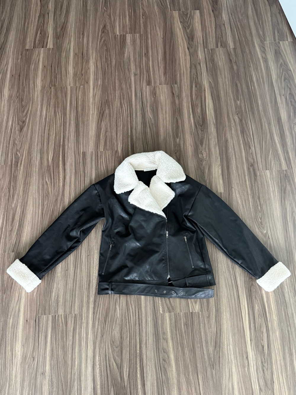12th Tribe Faux Leather Sherpa Jacket
